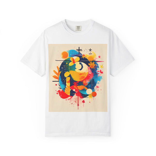 Japanese Art Unisex Garment-Dyed T-Shirt | Tranquil Japanese Abstract Art Tee