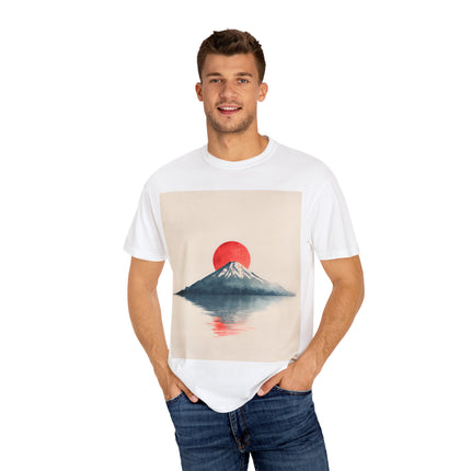 Mt.Fuji Unisex Garment-Dyed T-Shirt "Reflection"- Mountain Sunset Design