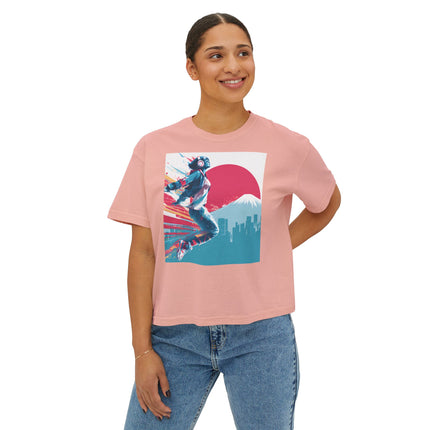 Mt.Fuji Women's Boxy Tee "Break Free Fujiyama Girl" | Neo Tokyo Motion Streetwear