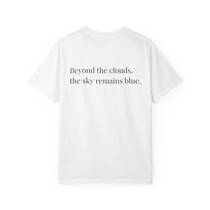 Kanji Yojijukugo Unisex Garment-Dyed T-shirt "雲外蒼天 – ungaisoten" | Clarity beyond the clouds