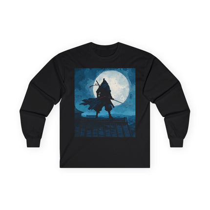 Ninja Unisex Long Sleeve Tee "Silent Moon Ninja" | Japan-Inspired Shirt