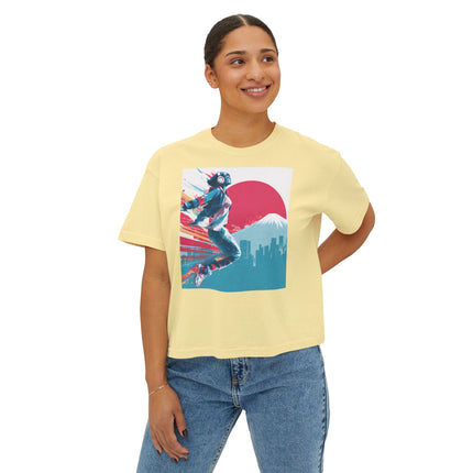 Mt.Fuji Women's Boxy Tee "Break Free Fujiyama Girl" | Neo Tokyo Motion Streetwear