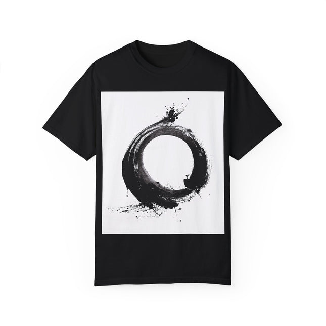 Zen Unisex Garment-Dyed T-shirt "Circle – Ensō" | Sumi-e × Zen × Monochrome Tee