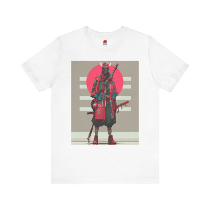 Samurai Unisex Short Sleeve Tee | Vintage Red Sun Design