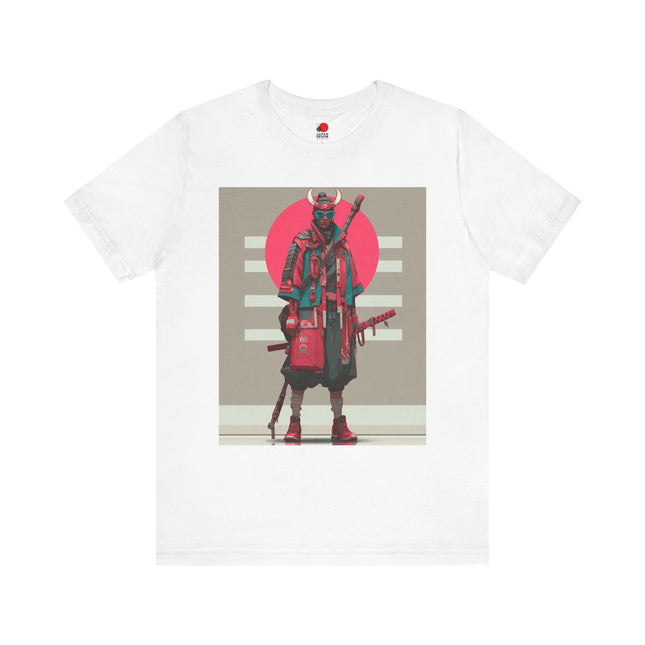 Samurai Unisex Short Sleeve Tee | Vintage Red Sun Design