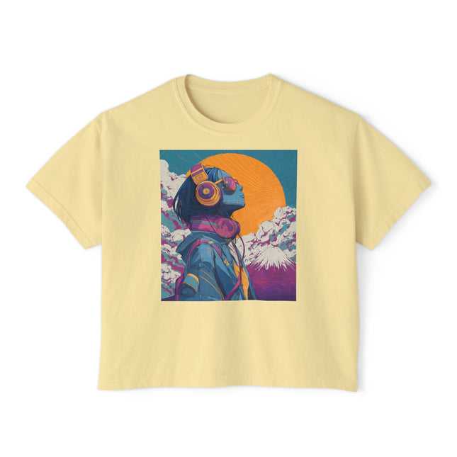 Mt.Fuji Women's Boxy Tee "FUJIYAMA Girl" | Retro-Futuristic Mt. Fuji Vibes