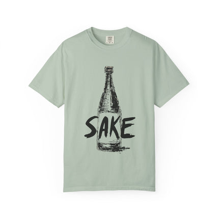 Japanese Sake Unisex Garment-Dyed T-shirt "SAKE LOVER" | Bold Hand-Drawn Bottle Graphic