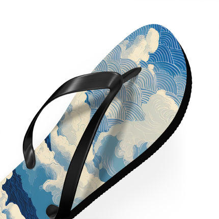 Japanese Pattern Flip Flops "Mt. Fuji in the Clouds" | Japanese-Inspired Rubber Sandals