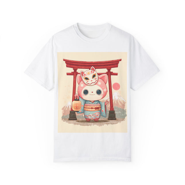 Yokai Pop Unisex Garment-Dyed T-Shirt "Nyakomaru" | Cute Cat Specter Tee