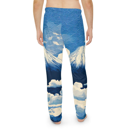 Men's Pajama Pants "Mt. Fuji in the Clouds" | Japanese Wave Pattern Lounge Pants