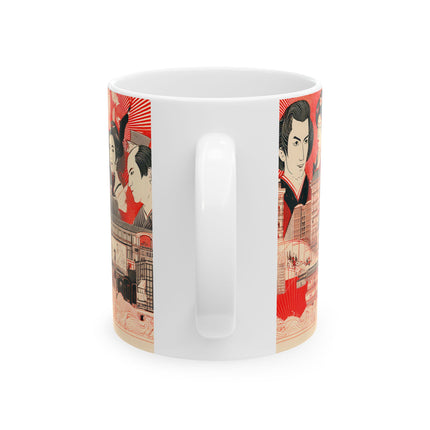 Japanese Art Ceramic Mug "Sunrise" | Unique Gift for Tea and Coffee Lovers