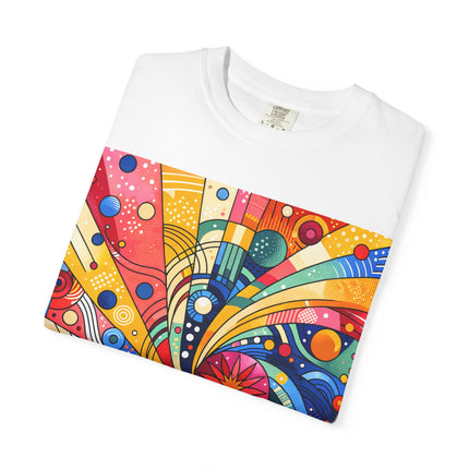Japanese Art Unisex Garment-Dyed T-Shirt "Color Spiral" | Vibrant Japanese Abstract Art Tee