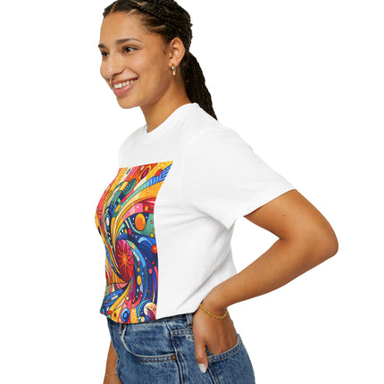 Japanese Art Unisex Garment-Dyed T-Shirt "Color Spiral" | Vibrant Japanese Abstract Art Tee