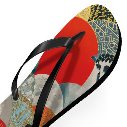Japanese Pattern Flip Flops "Japan Hearts" | Traditional Aesthetic with Everyday Ease