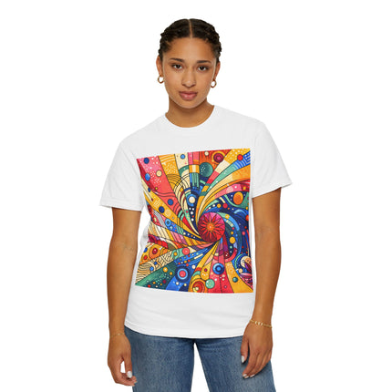 Japanese Art Unisex Garment-Dyed T-Shirt "Color Spiral" | Vibrant Japanese Abstract Art Tee