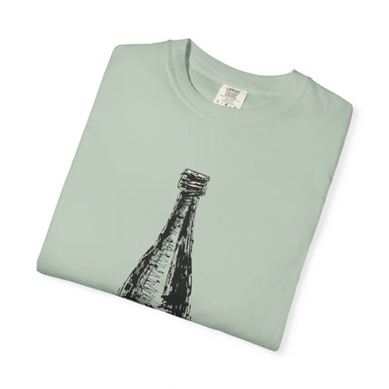 Japanese Sake Unisex Garment-Dyed T-shirt "SAKE LOVER" | Bold Hand-Drawn Bottle Graphic