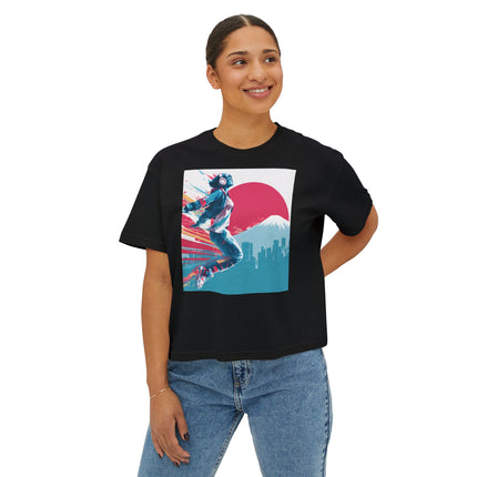 Mt.Fuji Women's Boxy Tee "Break Free Fujiyama Girl" | Neo Tokyo Motion Streetwear