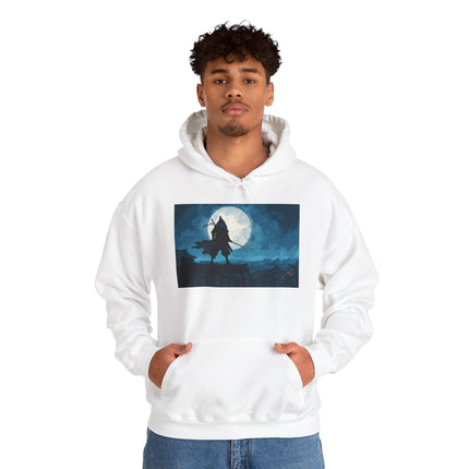 Ninja Unisex Heavy Blend™ Hooded Sweatshirt "Silent Moon Ninja" | Streetwear Hoodie with Japanese Art