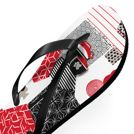 Japanese Pattern Flip Flops "Good Old Japan" | Traditional Aesthetic with Everyday Ease