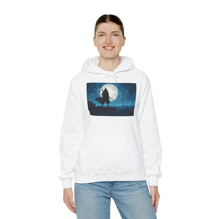 Ninja Unisex Heavy Blend™ Hooded Sweatshirt "Silent Moon Ninja" | Streetwear Hoodie with Japanese Art