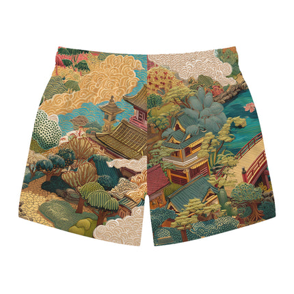 Swim Trunks "Edo Landscape Harmony" | Japanese Art Style Beachwear