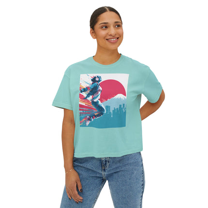Mt.Fuji Women's Boxy Tee "Break Free Fujiyama Girl" | Neo Tokyo Motion Streetwear