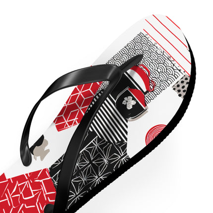 Japanese Pattern Flip Flops "Good Old Japan" | Traditional Aesthetic with Everyday Ease