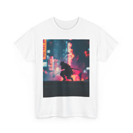 Ninja Unisex Heavy Cotton Tee "Neon Stealth" | Cyberpunk Japanese Streetwear T-Shirt