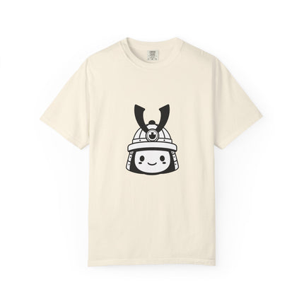 Samurai Unisex Garment-Dyed T-shirt "KOBU" | Cute & Minimal Japanese Warrior Face Tee