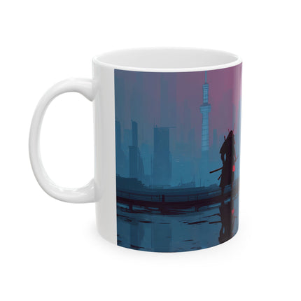 Samurai Ceramic Mug "Doubtful purple" | Unique Gift for Tea and Coffee Lovers