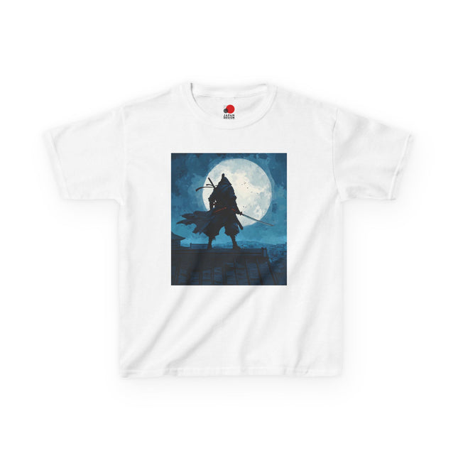 Ninja Kids Heavy Cotton™ Tee "Silent Moon" | Quiet Night Ninja Tee for Calm Kids
