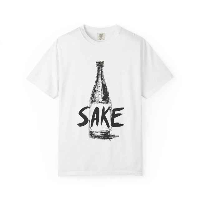 Japanese Sake Unisex Garment-Dyed T-shirt "SAKE LOVER" | Bold Hand-Drawn Bottle Graphic