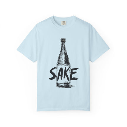 Japanese Sake Unisex Garment-Dyed T-shirt "SAKE LOVER" | Bold Hand-Drawn Bottle Graphic