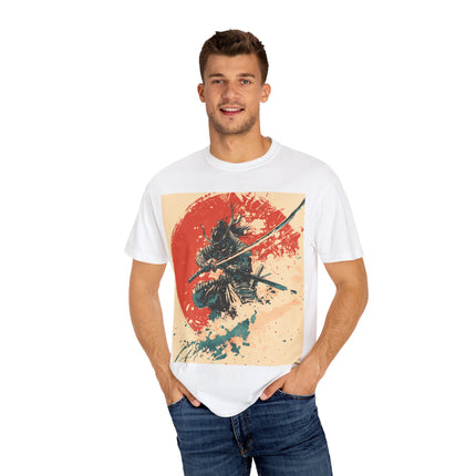 Samurai Unisex Garment-Dyed T-shirt "ZAN" | Vintage Japanese Warrior Shirt