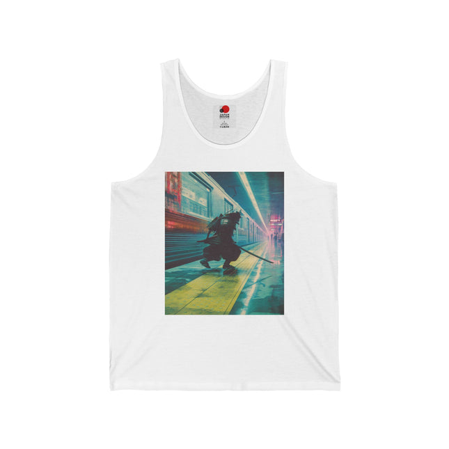 Samurai Unisex Jersey Tank Top | Japanese Cyber Train Samurai Graphic Shirt