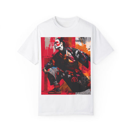 Kabuki Unisex Garment-Dyed T-shirt | Urban Fusion of Tradition & Graffiti