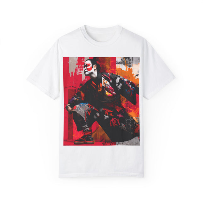 Kabuki Unisex Garment-Dyed T-shirt | Urban Fusion of Tradition & Graffiti