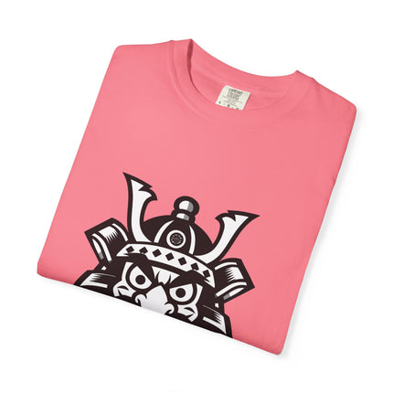 Samurai Unisex Garment-Dyed T-shirt "SHOGUN" | Cute & Bold Japanese Warrior Face Logo Tee