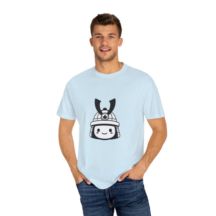Samurai Unisex Garment-Dyed T-shirt "KOBU" | Cute & Minimal Japanese Warrior Face Tee