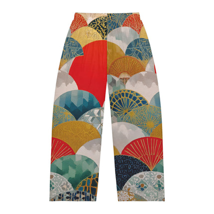 Men's Pajama Pants "Japan Hearts" | Bold Kimono-Inspired Lounge Pants