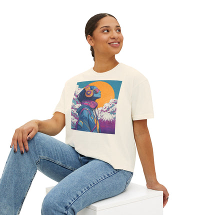 Mt.Fuji Women's Boxy Tee "FUJIYAMA Girl" | Retro-Futuristic Mt. Fuji Vibes