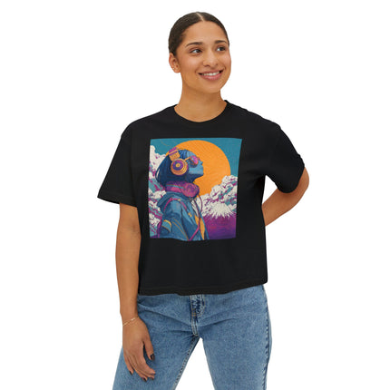 Mt.Fuji Women's Boxy Tee "FUJIYAMA Girl" | Retro-Futuristic Mt. Fuji Vibes