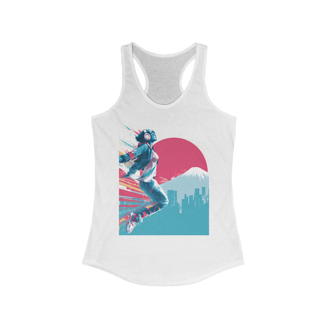 Mt.Fuji Women's Ideal Racerback Tank "Break Free Fujiyama Girl" | Neo Tokyo Motionwear