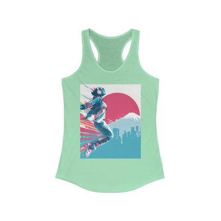 Mt.Fuji Women's Ideal Racerback Tank "Break Free Fujiyama Girl" | Neo Tokyo Motionwear