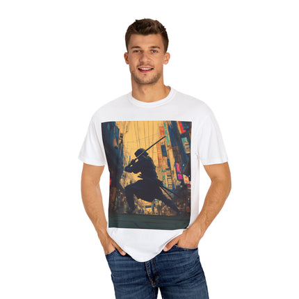 Ninja Unisex Garment-Dyed T-shirt "Urban Blade" | Vintage Japanese Cyber Ninja Tee