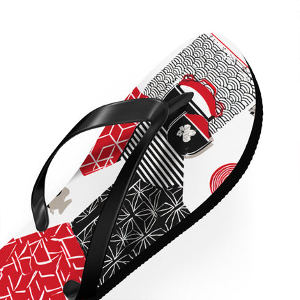 Japanese Pattern Flip Flops "Good Old Japan" | Traditional Aesthetic with Everyday Ease