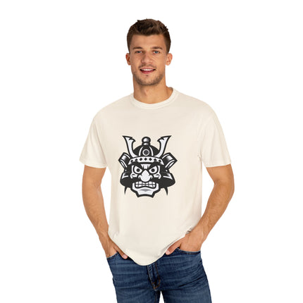 Samurai Unisex Garment-Dyed T-shirt "SHOGUN" | Cute & Bold Japanese Warrior Face Logo Tee