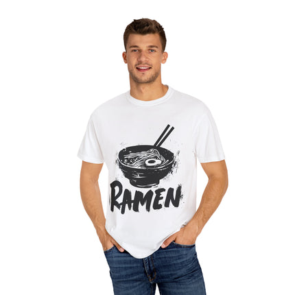 Ramen Unisex Garment-Dyed T-shirt "RAMEN LOVER" | Japanese Noodle Ink Art Tee