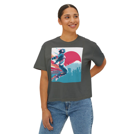 Mt.Fuji Women's Boxy Tee "Break Free Fujiyama Girl" | Neo Tokyo Motion Streetwear