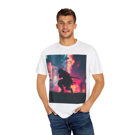 Ninja Unisex Garment-Dyed T-shirt "Neon Stealth" | Vintage Cyber Ninja Aesthetic Tee